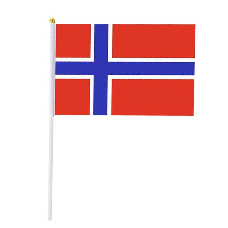 mflagperft Norway Flag Norwegian Flag, Small Mini Handheld Norway Flags on Stick, Ideal for Party Parades Sports Events Patriotic Festival Decorations - Image 2